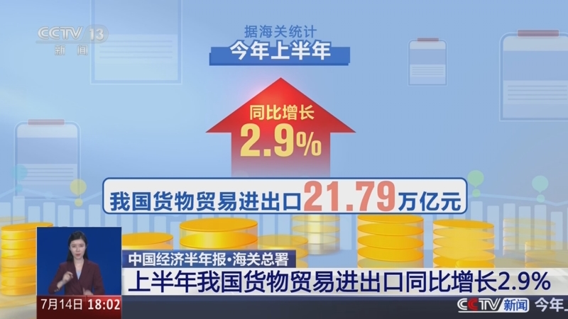 中国经济半年报·海关总署 上半年我国货物贸易进出口实现同比正增长